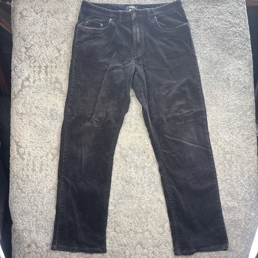 Quicksilver Corduroy Pants Black Straight Tapered Fit Men’s Size 34